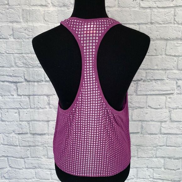 Nike scoopneck racerback tank top purple w/white dots on back of top sz M women - Picture 8 of 8